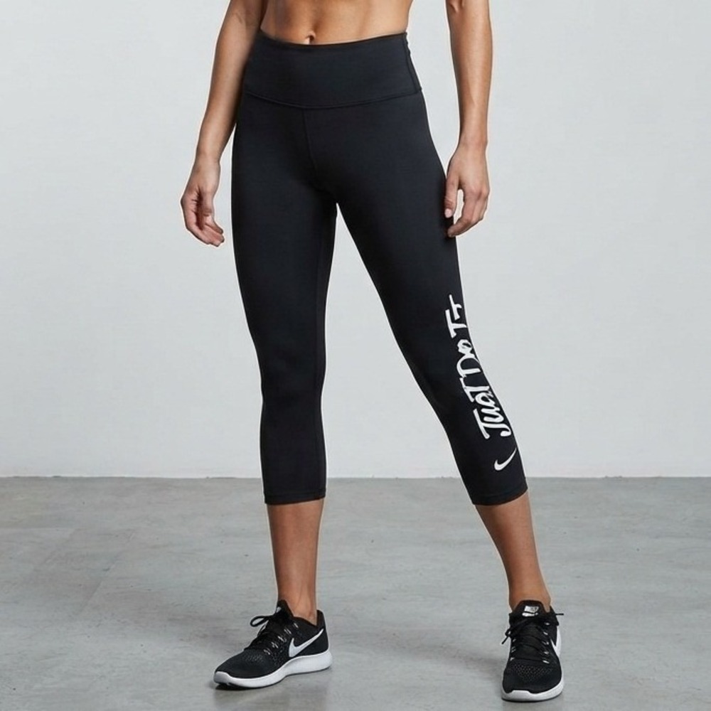 Nike Dri-FIT Just Do It Cropped Leggings Black Plus Size 2X Athletic Tights